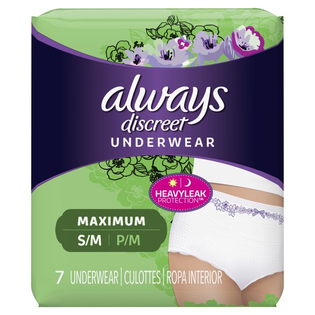 Always Discreet, Incontinence Underwear for Women, Maximum Protection