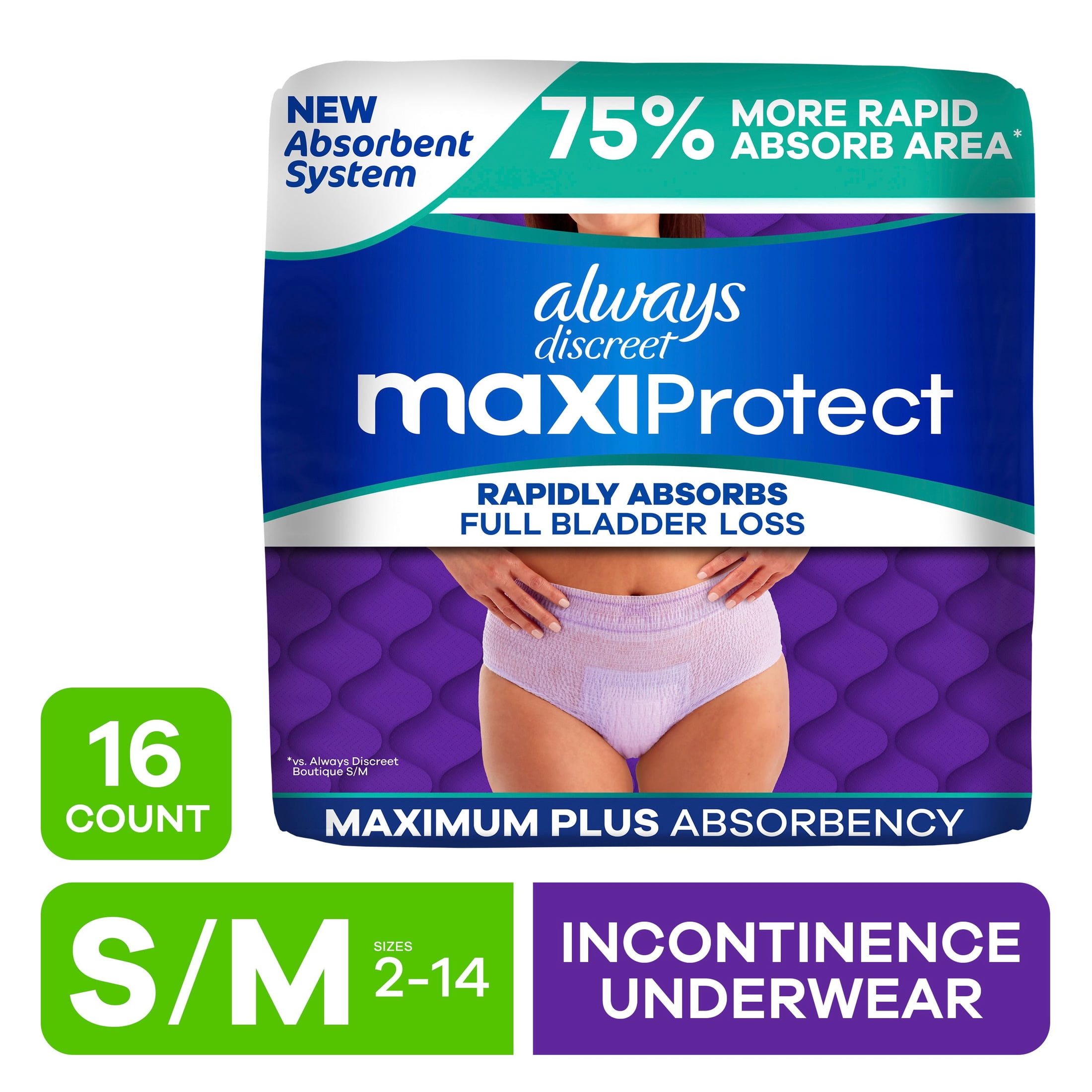 Always Discreet MaxiProtect Reimagined Adult Diapers for W