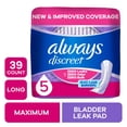 thumbnail image 1 of Always Discreet Pads, Maximum Absorbency, Long, 39 Count, 1 of 13