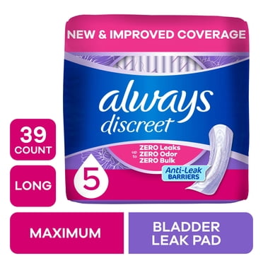 Always Discreet Pads, Maximum Absorbency, Long, 39 Count