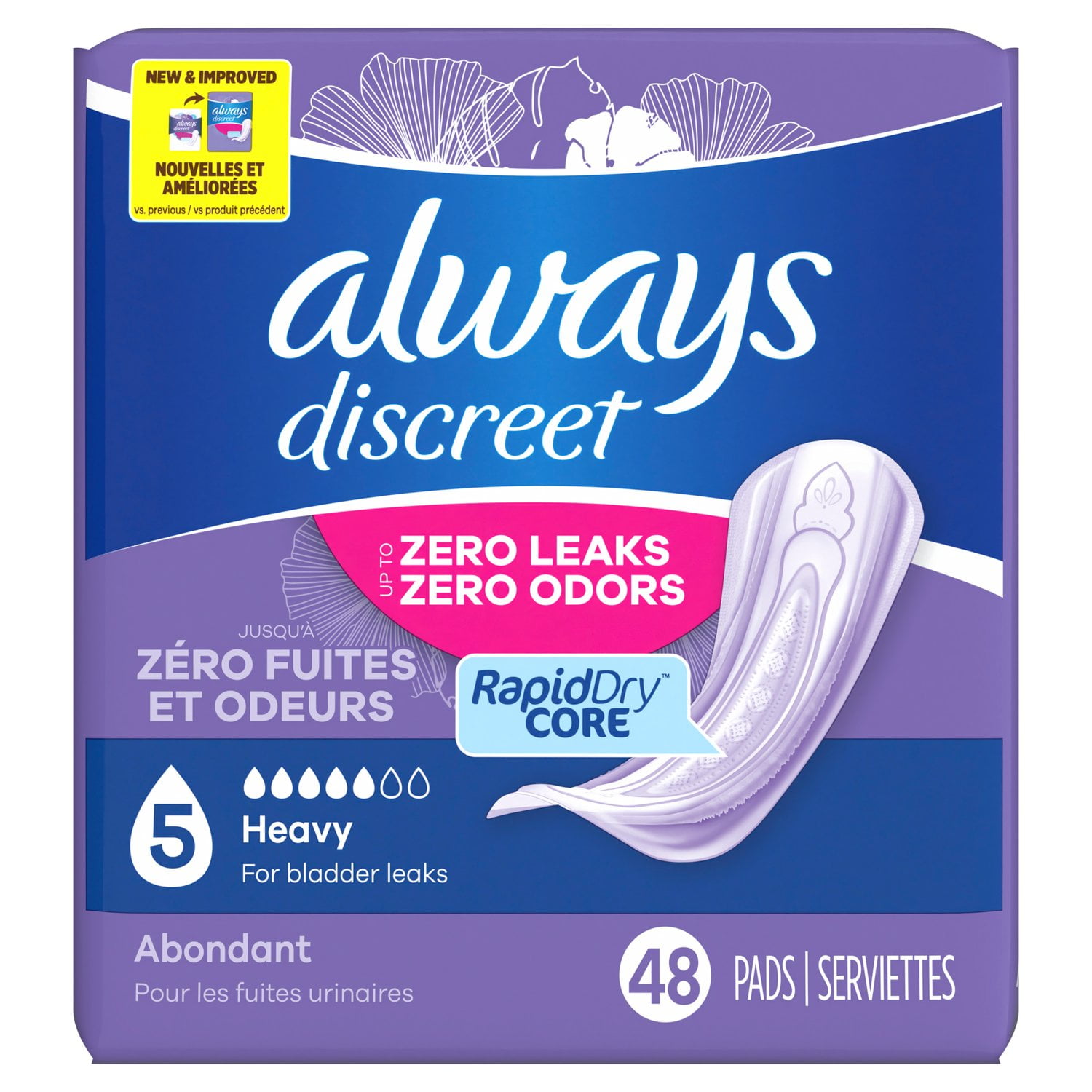 Always Discreet Pads Regular Length Maximum - 48 Count Package May Vary