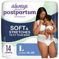 thumbnail image 1 of Always Discreet Postpartum Underwear, Size L, 14 Count, 1 of 11