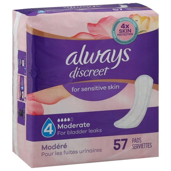 Always Discreet Pads For Sensitive Skin, 57 Count
