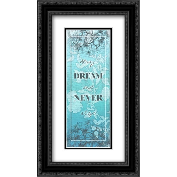 Always Dream 2x Matted 14x24 Black Ornate Framed Art Print by Grey, Jace