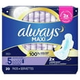 thumbnail image 1 of Always Extra Heavy Overnight Maxi Pads with Flexi-Wings - 20 Count New, 1 of 5