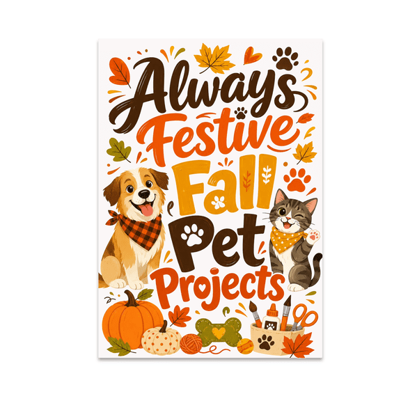 Always Festive Fall Pet Projects - Pet Lover - 13x19 Poster Print