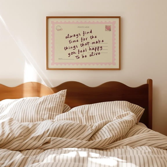 Always Find Time Postcard Retro Positive Wall Art Affirmation Happy Home Decor Cozy Gallery Unframed Paper Print