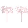 thumbnail image 1 of Always & Forever - Love Themed Rose Gold Cake Topper for Proposal, Wedding, Bridal Shower or Anniversary Cake (Pack of 2), 1 of 5