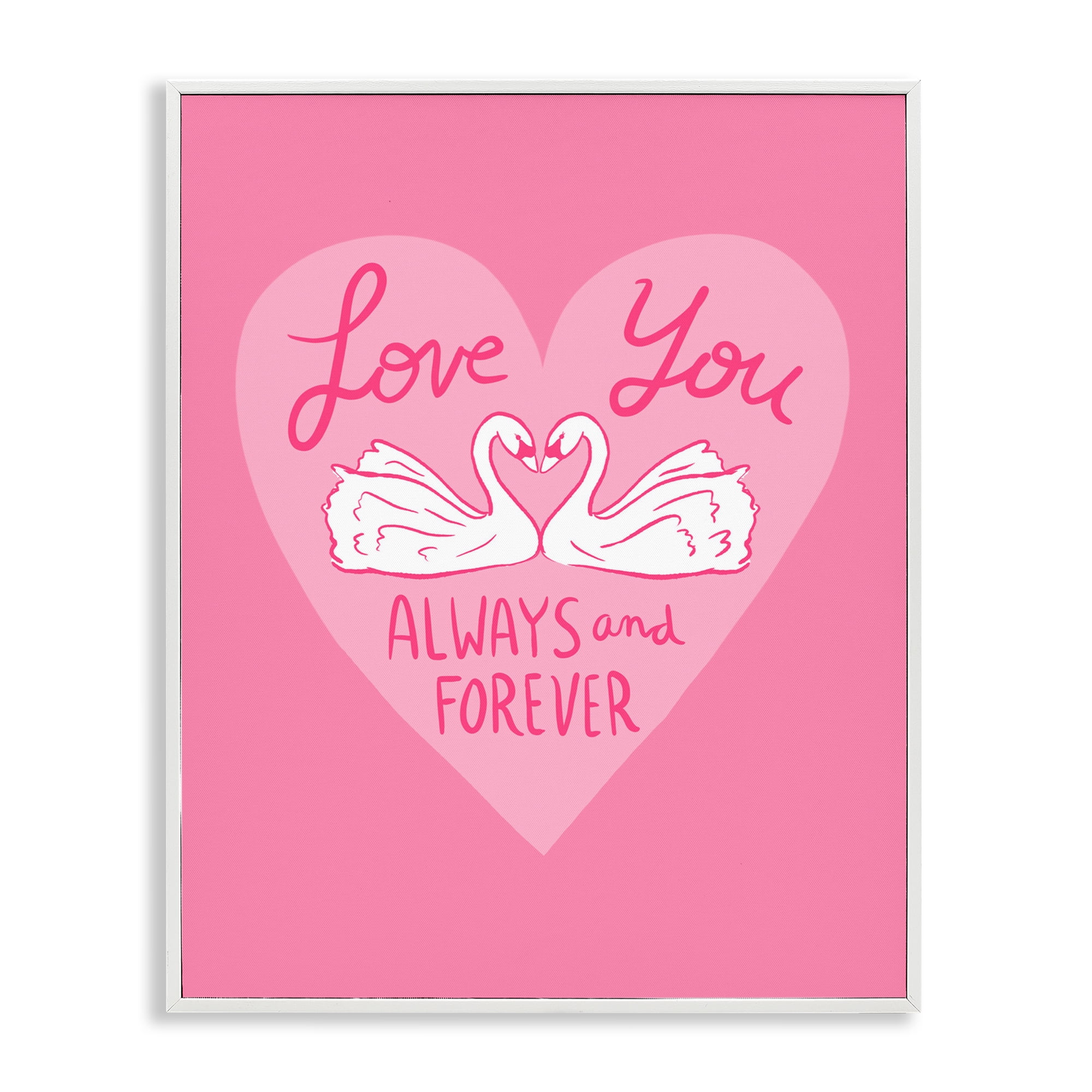 Always & Forever Swans White Framed Giclee Art, design by Juliet Meeks