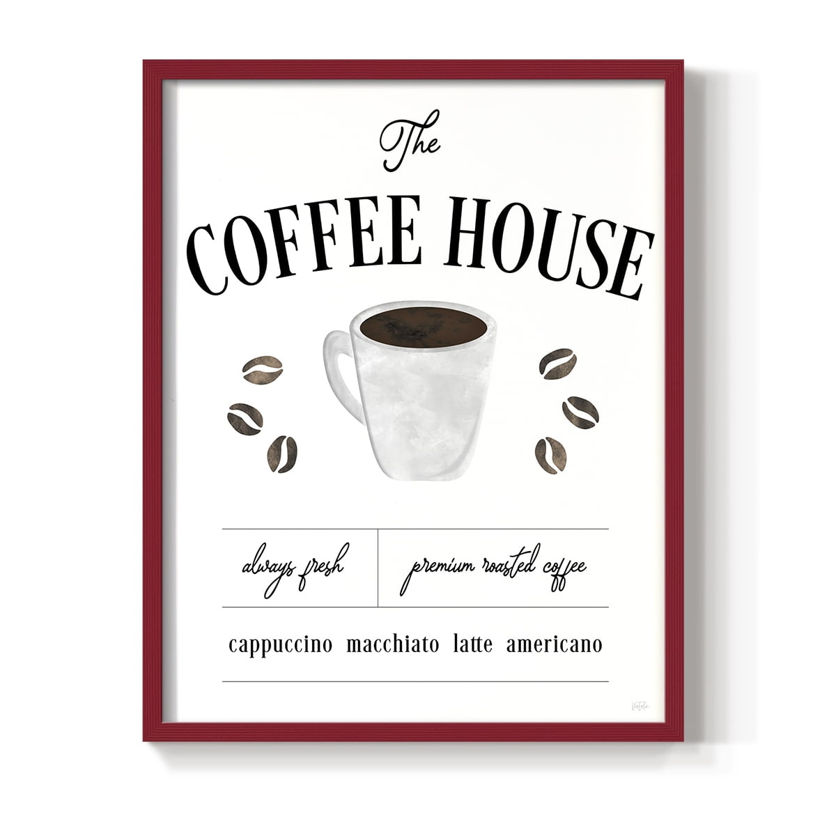 Always Fresh Coffee House in Paper Solid Wood 11 x 14 Framed Print