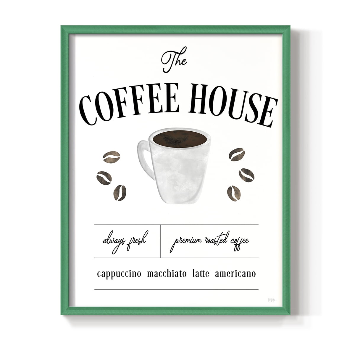Always Fresh Coffee House in Paper Solid Wood 8 x 10 Framed Print