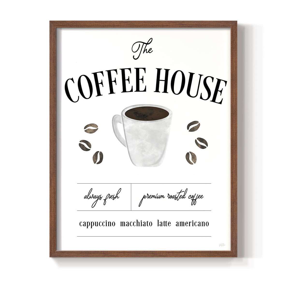 Always Fresh Coffee House in Paper Solid Wood 8 x 10 Framed Print