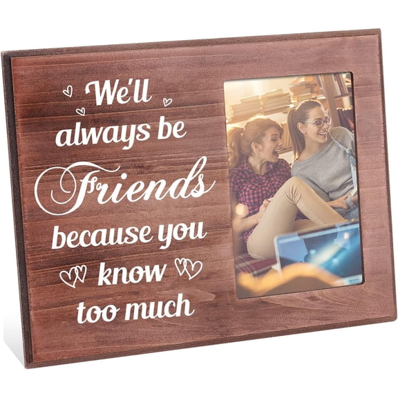 We'll Always be Friends Because You Know Too Much 4x6 Inch Friend Picture Frame Unique Birthday Photo Frame Gift Graduation Gifts Going Away Gifts for Friends Home Room Decoration colorful DIY