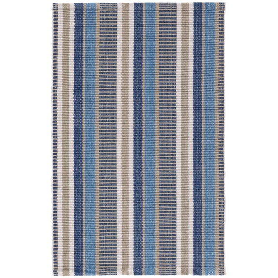 Dash & Albert Always Greener Handwoven Indoor/Outdoor Rug, 5' x 8', Blue/Grey