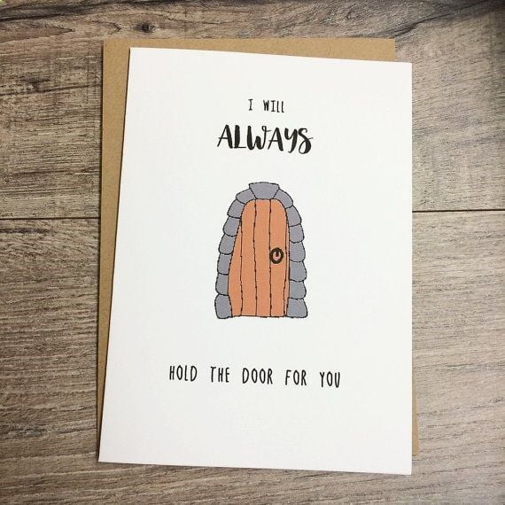 Always Hold the Door for You Greeting Card Heartwarming Door Illustration Blank Inside, Envelope Included Perfect for Friendship, Love, or Support