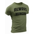 thumbnail image 1 of Always Hungry T-Shirt for Men Crossfit Workout Weightlifting Funny Gym Tshirt (Small, Hungry-Military-Green), 1 of 4
