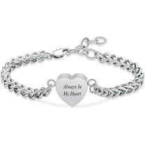 Always In My Heart - Heart Cremation Jewelry Urn Bracelet for Ashes Adjustable Memorial Urn Bangles for Human / Pet Ashes Keepsake Bangle