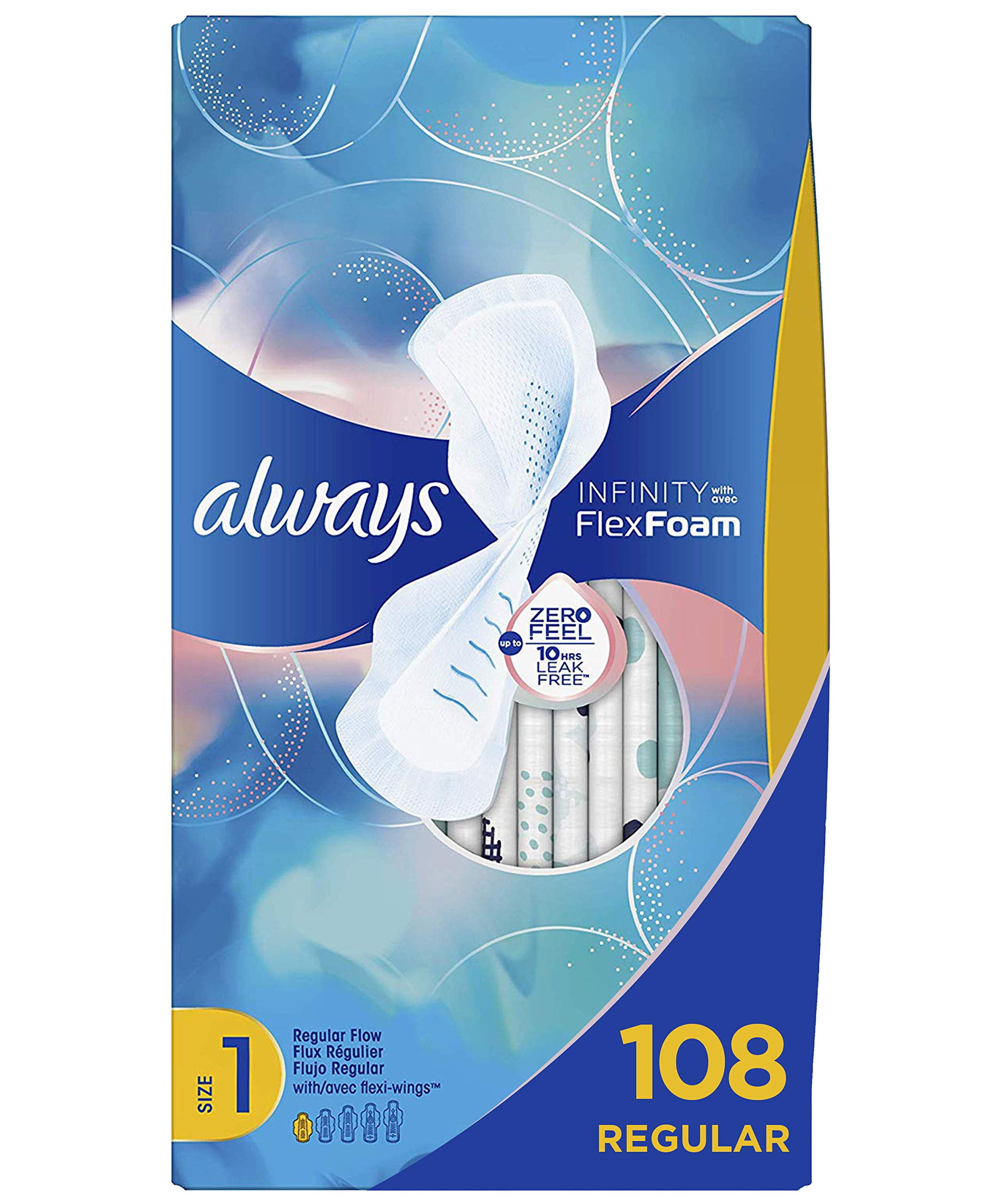 Always Long and Super Maxi Pads with Flexi-Wings Multi Pack, 90 Ct.