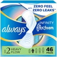 thumbnail image 1 of Always Infinity Feminine Pads, Size 2, Heavy, Wings, Unscented, 46 count, 1 of 13