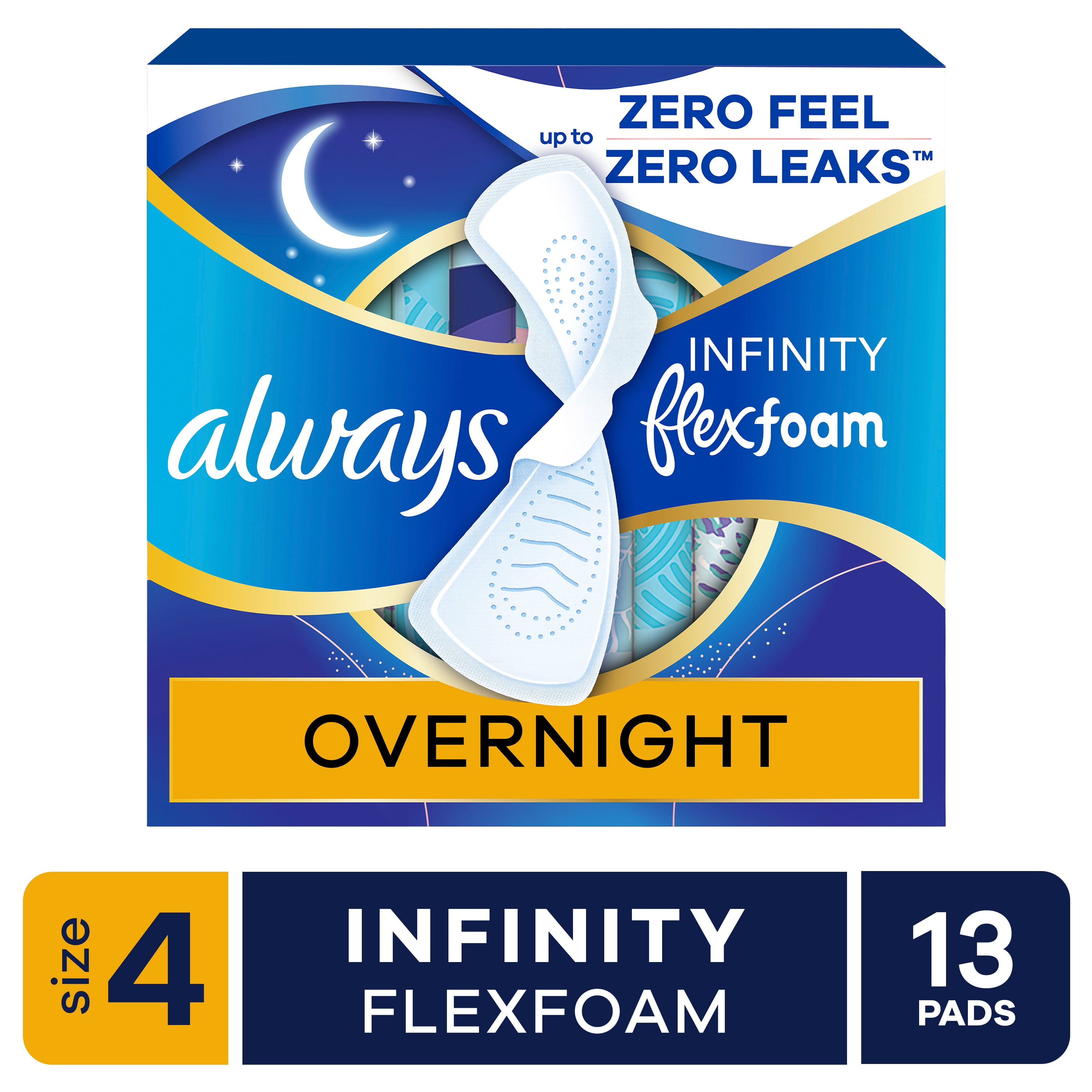 【さっちゃん】Always infinity flex foam 4箱 Always Infinity FlexFoam Pads, Size 4, Overnight, Wings, Unscented