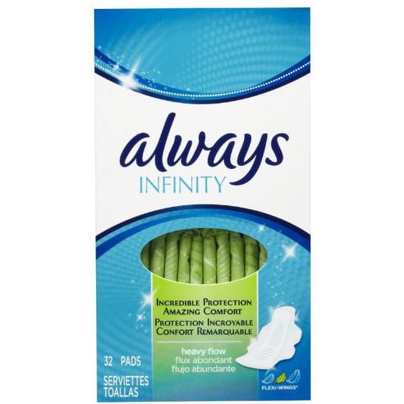 Always Infinity Heavy Flow Pads with Revolutionary Wings (Pack of 14)