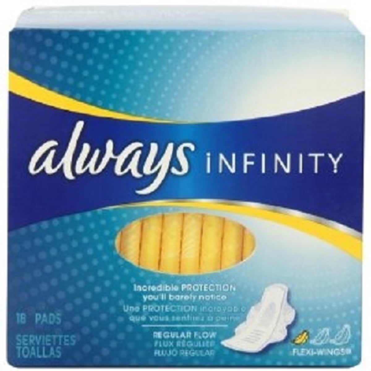 Always Infinity  Sanitary Pads - Regular, 18 count