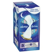 Always Infinity Size 5 Extra Heavy Overnight Sanitary Pads With Wings Unscented -- 22 Pads