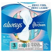 Always Infinity w/ Avec Flex Foam Extra Heavy Flow, Unscented, 14ct, 6-Pack