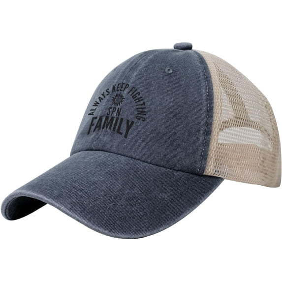 Always Keep Fighting Supernatural Vintage Mesh Hat Dad Hats Trendy Caps Black