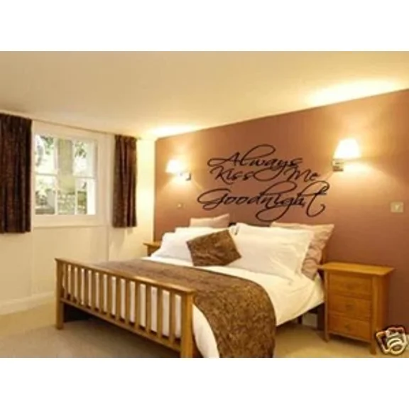 Always Kiss Me Goodnight Wall Art Vinyl Decal Words Lettering Quote