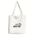 thumbnail image 1 of Always Kiss Me Quote Art Deco Fashion Tote Canvas Bag Shopping Satchel Casual Handbag, 1 of 3