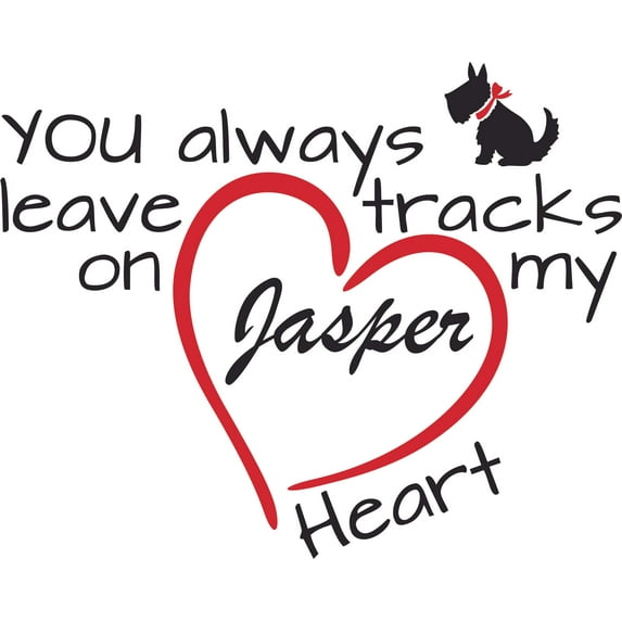 Always Leave Tracks On My Heart Customized Wall Decal - Custom Vinyl Wall Art - Personalized Name - Baby Girls Boys Kids Bedroom Wall Decal Room Decor Wall Stickers Decoration Size (20x20 inch)