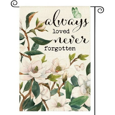 Always Loved Never Forgotten Memorial Garden Flag 12x18 Inch Double Sided, Hummingbird Spring Summer Yard Outdoor Decoration