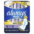 thumbnail image 1 of Always Maxi Pads Extra Heavy Overnight Absorbency with Wings, Size 5, 14 Ea, 2 Pack, 1 of 1