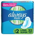 thumbnail image 1 of Always Maxi Super Absorbency Pads with Wings Unscented, Size 2, 32 Ct, 1 of 11