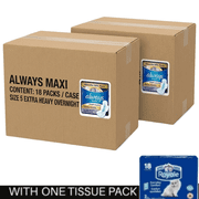 2x box Always Maxi Pads with Wings, Size 5, Extra Heavy Overnight Absorbency, with Tissue