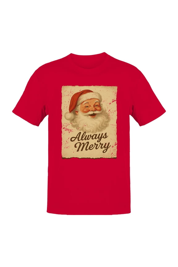 Always Merry Vintage Santa Art Men's T-shirt