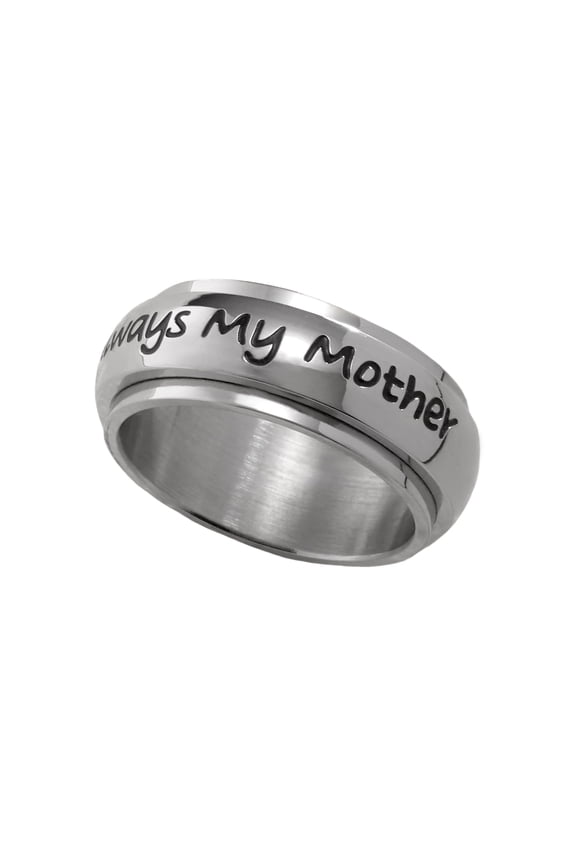 Always My Mother Forever Friends Stainless Steel Spinner Ring - Sentimental Daughter Jewelry Gift size 5