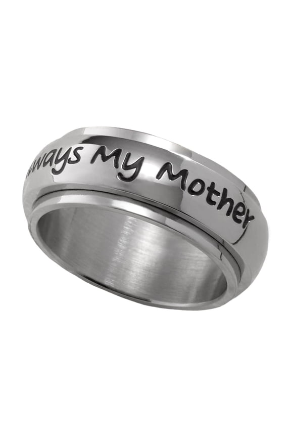 Always My Mother Forever Friends Stainless Steel Spinner Ring - Sentimental Daughter Jewelry Gift size 9