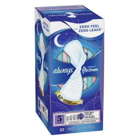 Always Pads Size 5 Infinity Flex Foam 22 Count Overnight (Pack of 3)