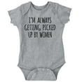 thumbnail image 1 of Always Picked Up Women Ironic Baby Bodysuit Jumper Boys Infant Baby Brisco Brands 12M, 1 of 6
