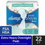 Always Pure Cotton FlexFoam Pads with Wings Extra Heavy Flow Absorbency Size 3 Unscented