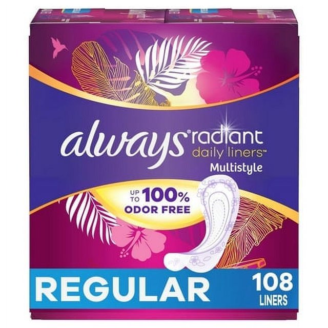 Always Radiant OdorFree Protection Daily Multistyle Panty Liners