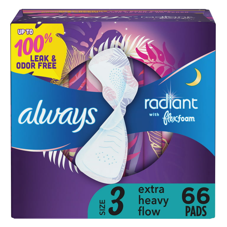 Radiant Pads: Size 3 Extra Heavy Flow With Wings Scented