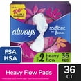 Always Radiant FlexFoam Pads with Wings Heavy Flow Absorbency Size 2 ...