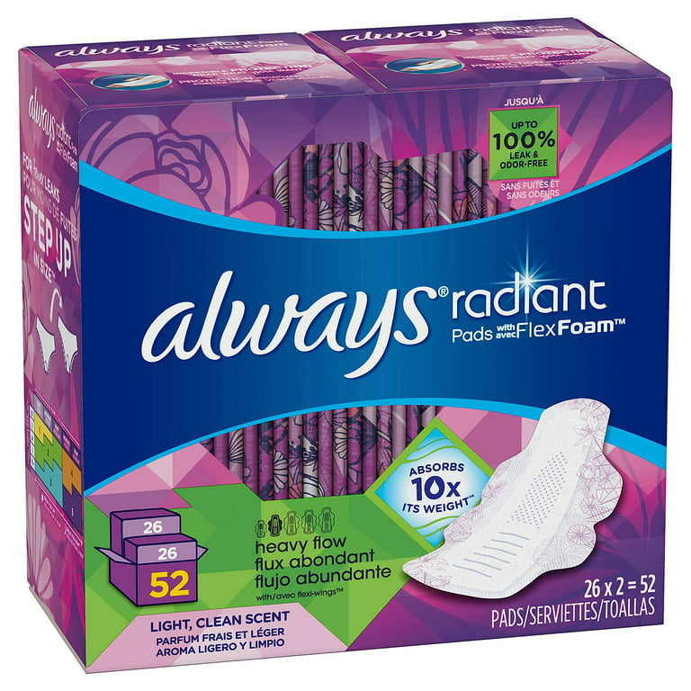 Always Radiant Pads Heavy Flow Scented Size 2