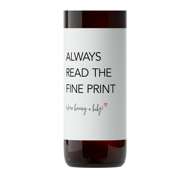 SET of 5 - 'We're Having a Baby' Announcement Wine Bottle Labels, GENDER NEUTRAL, Easy to Use, Waterproof, Made in USA - Walmart.com always-read-the-fine-print-we-re-pregnant-baby-announcement-wine-labels-personalized-pregnancy-announcement-gift-gift-for-aunt-uncle-etsy
