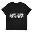 thumbnail image 1 of Always Read Fine Print We're Pregnant Reveal Announcement T-Shirt Black, 1 of 5
