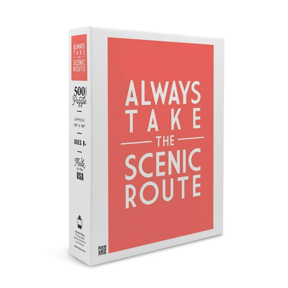 Always Take the Scenic Route, Simply Said (19x27 inches, Premium 500 Piece Jigsaw Puzzle for Adults and Family, Made in USA)