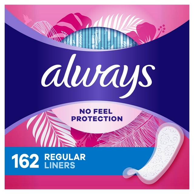 Always Thin Daily Liners, No Feel Protection, 162 Count